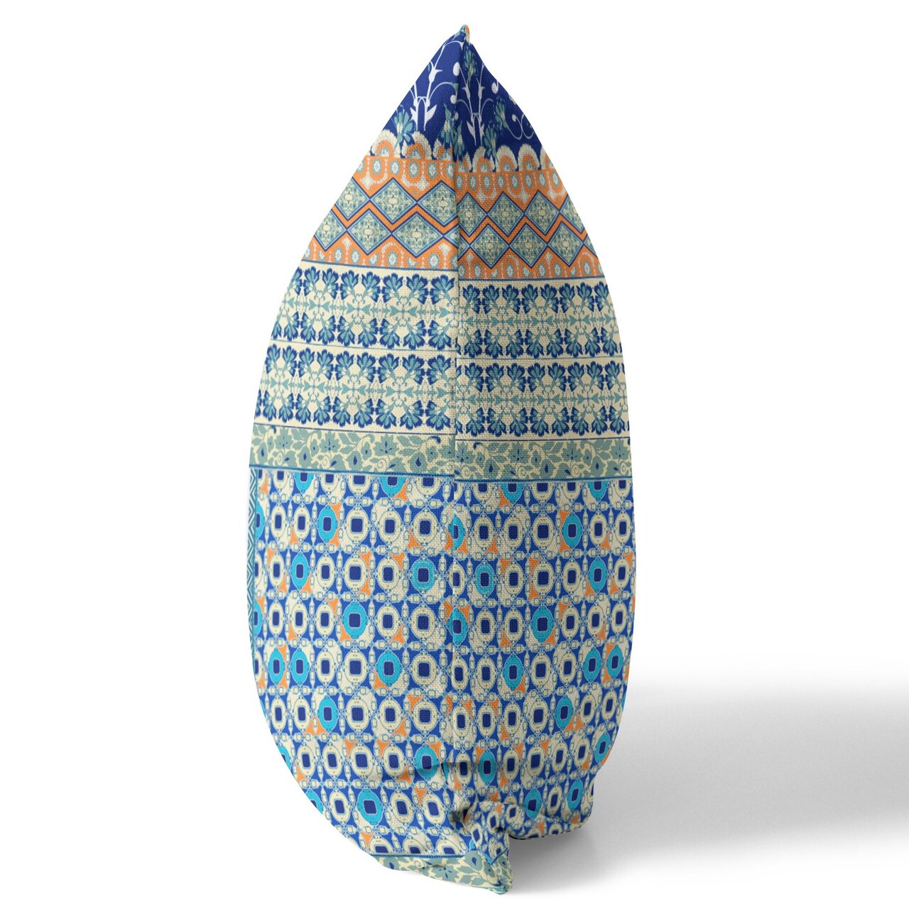 Edge Collections - 20" x 20" x 5" - Blue - Bohemian Patchwork Throw Pillow for Indoor and Outdoor Use - 1 Piece